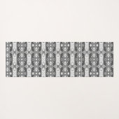 Tapis De Yoga Bandes et formes géométriques gris blanc (Dos (Horizontal))