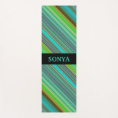 Tapis De Yoga Bandes géométriques colorées monogrammes (Devant)
