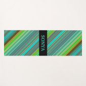 Tapis De Yoga Bandes géométriques colorées monogrammes (Devant (Horizontal))