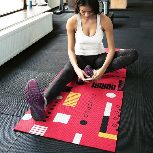 Tapis De Yoga Bandes géométriques Polka