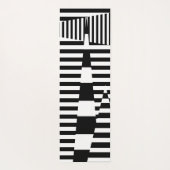 Tapis De Yoga Bandes sur bandes en noir et blanc (Dos)