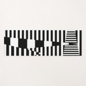 Tapis De Yoga Bandes sur bandes en noir et blanc (Devant (Horizontal))