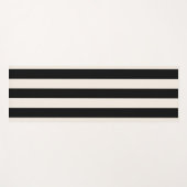 Tapis De Yoga Bandes Verticales Noir Et Crème Blanc Gratté (Devant (Horizontal))