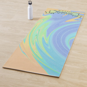Tapis De Yoga Bannière multicolore des textes du remous de