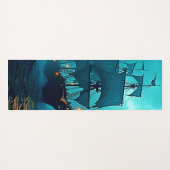 Tapis De Yoga Bateau fantôme sur le design Stormy Seas (Dos (Horizontal))