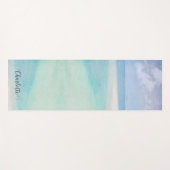 Tapis De Yoga Beach Sea Sky Nom de script personnalisé (Devant (Horizontal))
