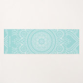 Tapis De Yoga Beau bleu clair Mandala (Devant (Horizontal))