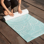 Tapis De Yoga Beau bleu clair Mandala<br><div class="desc">Belle décoration personnalisée en mandala bleu clair.</div>