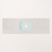 Tapis De Yoga Beau bleu turquoise Lotus Mandala (Dos (Horizontal))