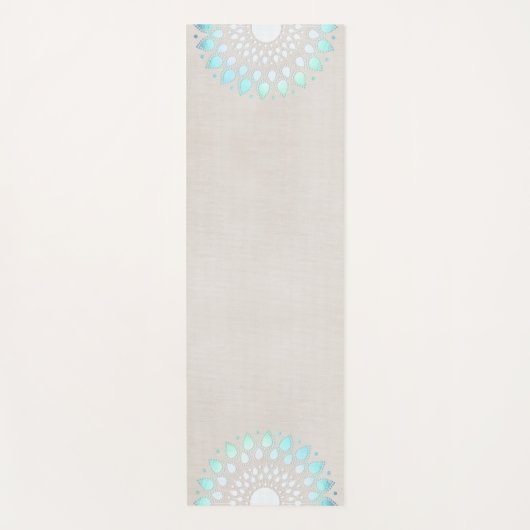 Tapis De Yoga Beau bleu turquoise Lotus Mandala (Devant)
