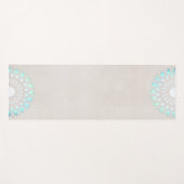 Tapis De Yoga Beau bleu turquoise Lotus Mandala (Devant (Horizontal))