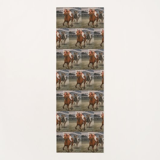 Tapis De Yoga Beau cheval ravit les propriétaires en course clas (Devant)