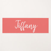 Tapis De Yoga Beau corail et blanc (Devant (Horizontal))