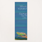 Tapis De Yoga Beau lézard aquarelle sur bleu vert coutume (Devant)
