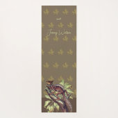 Tapis De Yoga Beau lézard aquarelle sur bleu vert coutume (Dos)