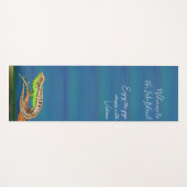 Tapis De Yoga Beau lézard aquarelle sur bleu vert coutume (Devant (Horizontal))