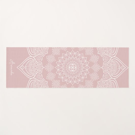 Tapis De Yoga Beau Lotus Lumière Rose Mandala Custom Yoga Mat (Devant (Horizontal))