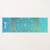 Tapis De Yoga Beau Motif bleu Mandala (Devant (Horizontal))