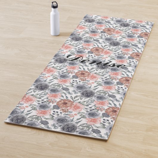 Tapis De Yoga Beau Motif Flower (En situation)