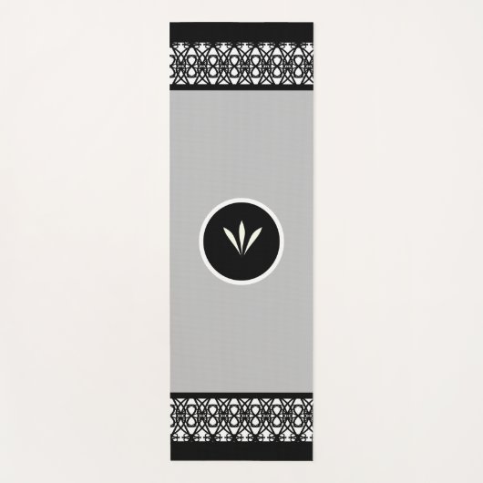 Tapis De Yoga Beau Motif noir & blanc (Devant)