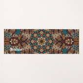 Tapis De Yoga Beau Tons Terre Turquoise Bleu Brown Mandala (Devant (Horizontal))