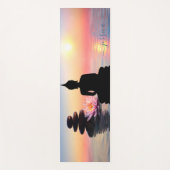 Tapis De Yoga Beautiful Blue Lake Sunset Bouddha Nom personnalis (Devant)