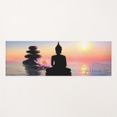Tapis De Yoga Beautiful Blue Lake Sunset Bouddha Nom personnalis (Devant (Horizontal))