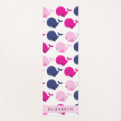 Tapis De Yoga Beaux Baleines, Motif De Baleines, Votre Nom (Devant)