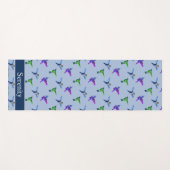 Tapis De Yoga Beaux colibris sur Sky Blue (Devant (Horizontal))
