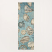 Tapis De Yoga Beaux Coquillages Vintages En Bleu (Dos)
