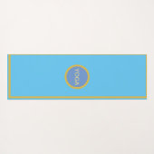 Tapis De Yoga Beaux flamants roses sur bleu clair (Dos (Horizontal))