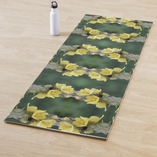 Tapis De Yoga Beetle sur Wild Mullein Flower Abstrait