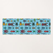 Tapis De Yoga Beetons sur bleu (Devant (Horizontal))