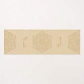 Tapis De Yoga Beige Beautiful Mandala With Custom Name (Devant (Horizontal))