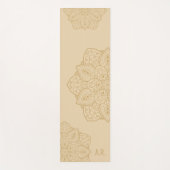 Tapis De Yoga Beige Decorative Modern Mandala With Initials (Devant)