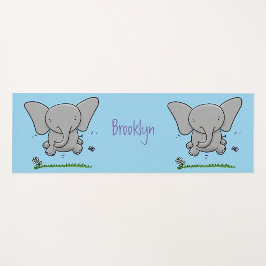 Tapis De Yoga Belle adorable dessin d'éléphant bébé (Devant (Horizontal))
