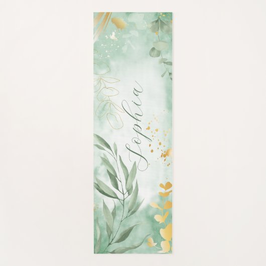 Tapis De Yoga Belle aquarelle Eucalypse Nom Yoga Mat (Devant)