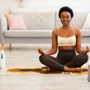 Tapis De Yoga Belle Art de Femme Ethnique Africaine