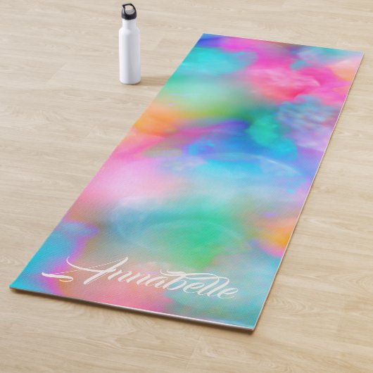 Tapis De Yoga Belle douceur colorée Rainbow Yoga Mat (En situation)