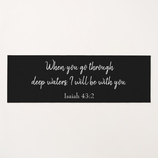 Tapis De Yoga Belle Écriture Je serai avec toi (Devant (Horizontal))