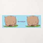 Tapis De Yoga Belle illustration de dessin animé de bébé wombat (Dos (Horizontal))