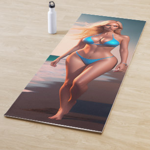 Tapis De Yoga Belle motivation plage bikini fille Yoga Mat