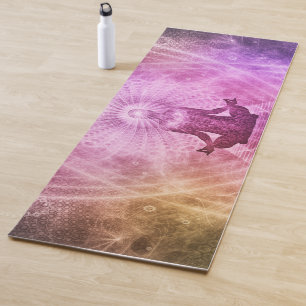 Tapis De Yoga Belle silhouette de pose de Lotus de méditation d