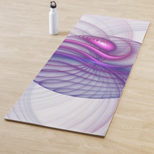 Tapis De Yoga Belle Swing Moderne Art Fractal Abstrait Rose (En situation)