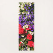 Tapis De Yoga Belles fleurs annuelles violettes, rouges et blanc (Dos)