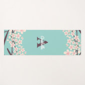 Tapis De Yoga Belles fleurs de cerisiers Monogrammé (Devant (Horizontal))