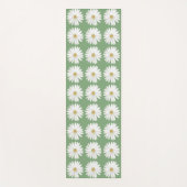 Tapis De Yoga Belles Fleurs de marguerite sur Vert olive (Devant)
