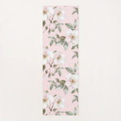 Tapis De Yoga Belles fleurs roses et blanches   (Devant)