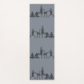 Tapis De Yoga Bendy Bones - Funny Posing Yogi Skeletons - Gray (Devant)