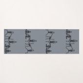 Tapis De Yoga Bendy Bones - Funny Posing Yogi Skeletons - Gray (Devant (Horizontal))